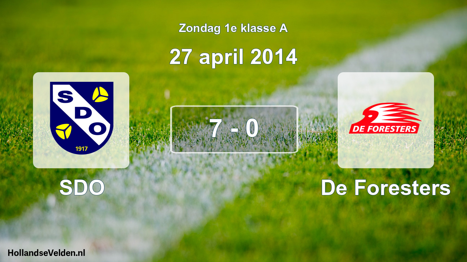 Total number of matches played: SDO - De Foresters 7 - 0 (27 April 2014)