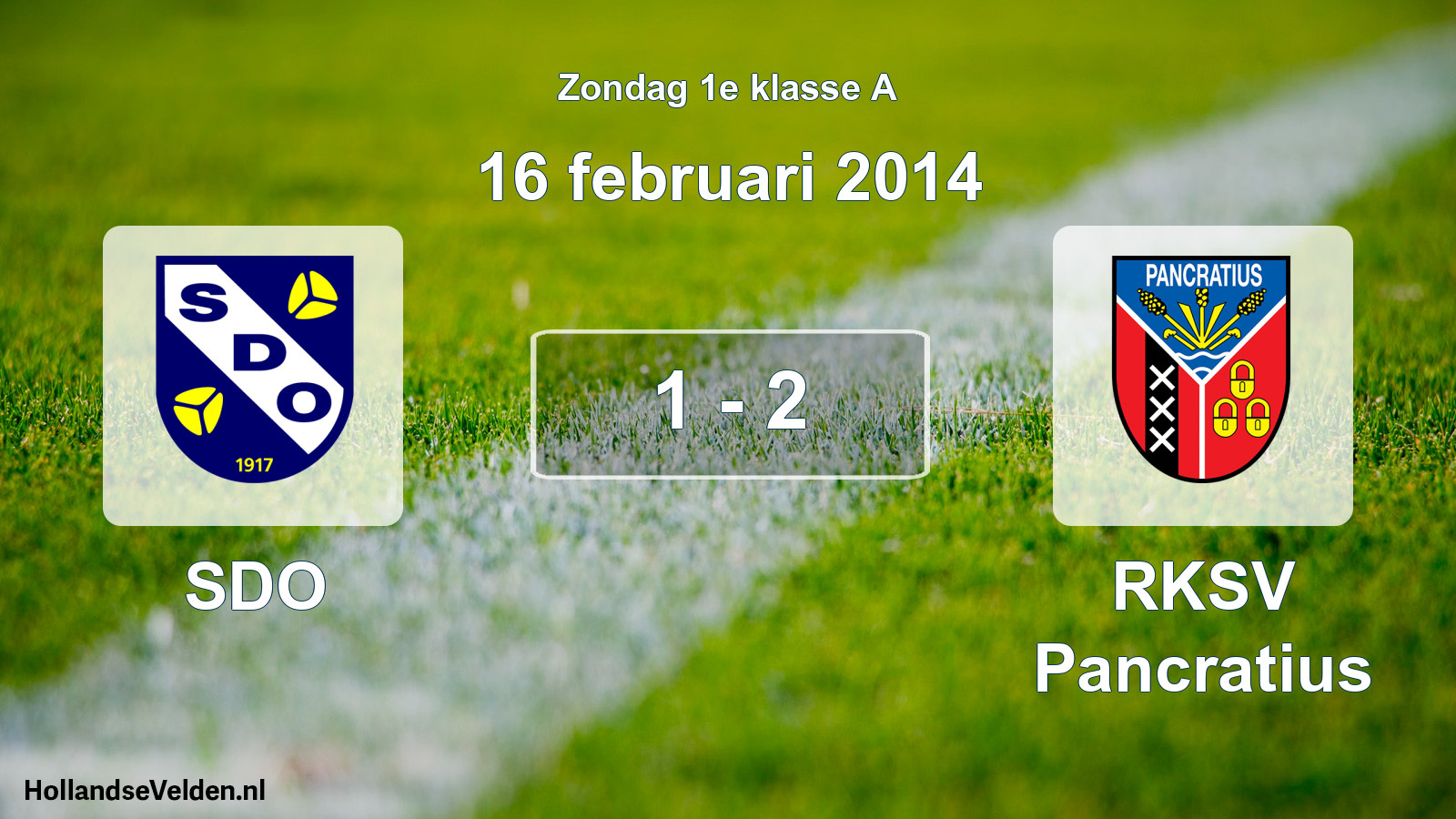 Total number of matches played: SDO - RKSV Pancratius 1 - 2 (16 February 2014)