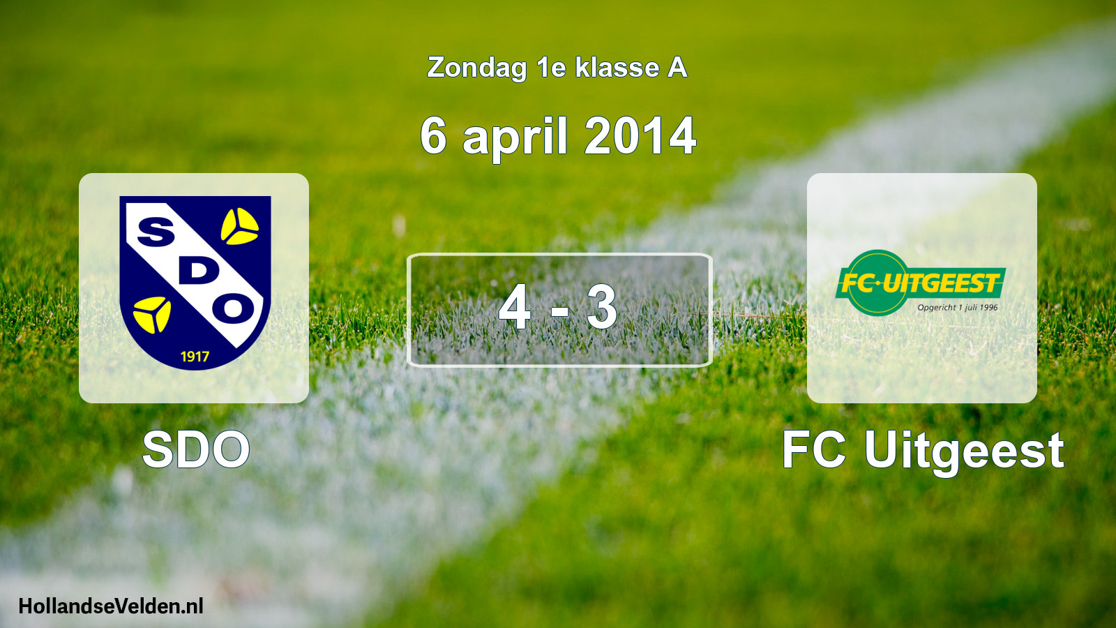 Total number of matches played: SDO - FC Uitgeest 4 - 3 (6 April 2014)