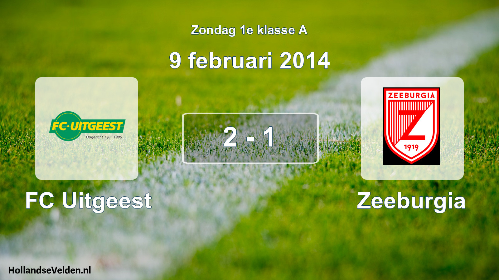 Total number of matches played: FC Uitgeest - Zeeburgia 2 - 1 (9 February 2014)