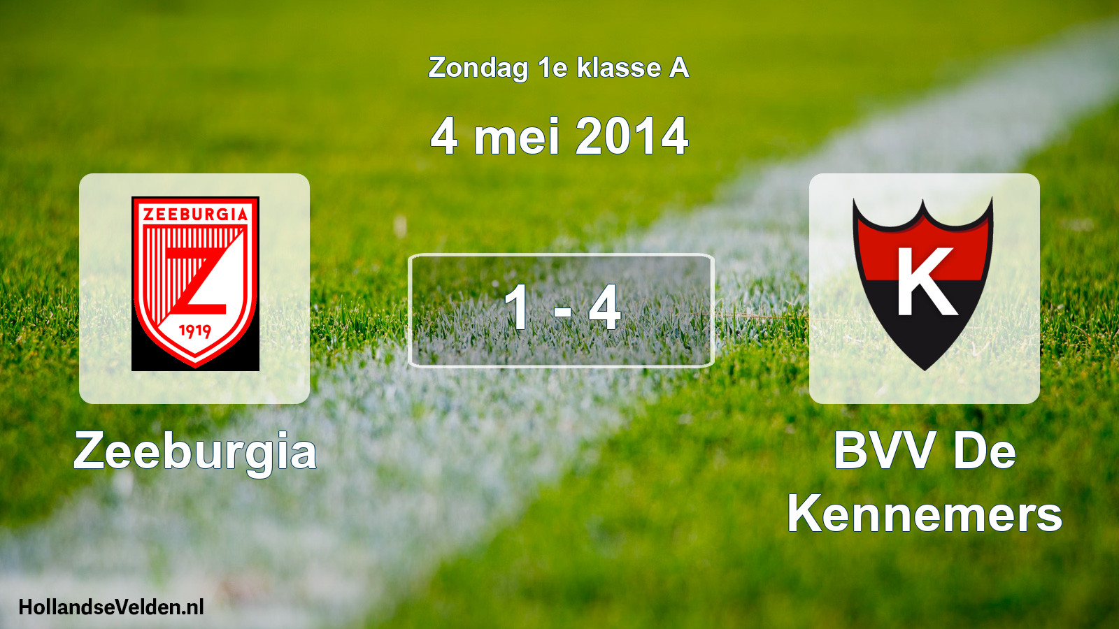 Total number of matches played: Zeeburgia - BVV De Kennemers 1 - 4 (4 May 2014)