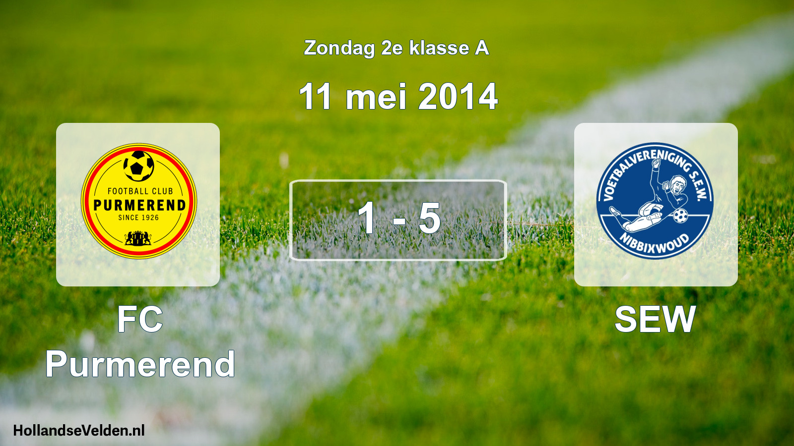 Total number of matches played: FC Purmerend - SEW 1 - 5 (11 May 2014)