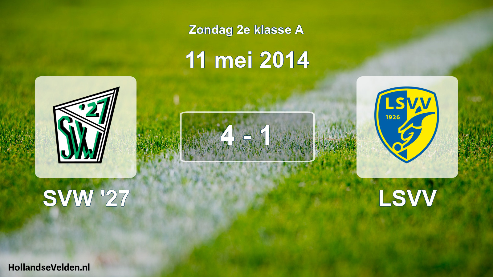 Total number of matches played: SVW '27 - LSVV 4 - 1 (11 May 2014)