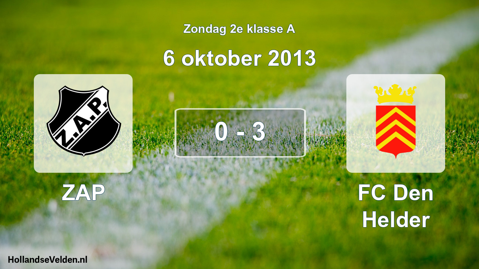 Total number of matches played: ZAP - FC Den Helder 0 - 3 (6 October 2013)