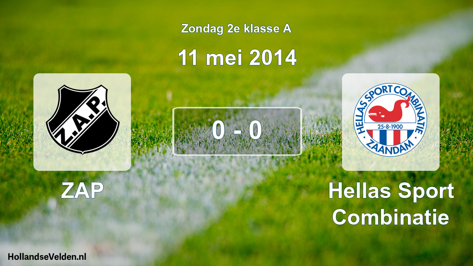 Gespeelde wedstrijd: ZAP - Hellas Sport Combinatie 0 - 0 (11 mei 2014)