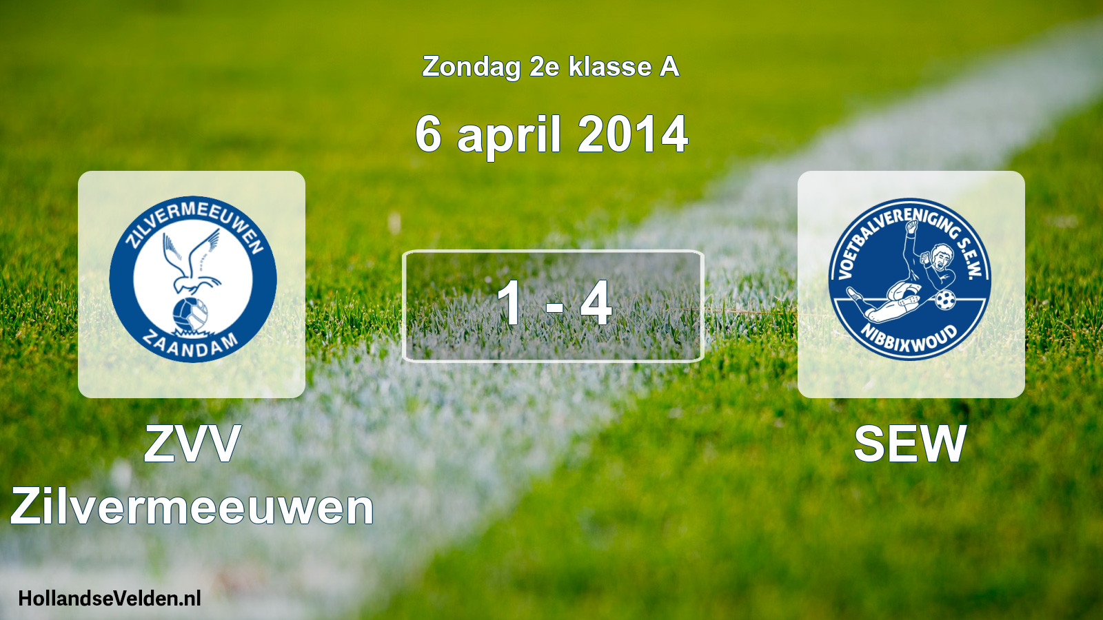 Total number of matches played: ZVV Zilvermeeuwen - SEW 1 - 4 (6 April 2014)