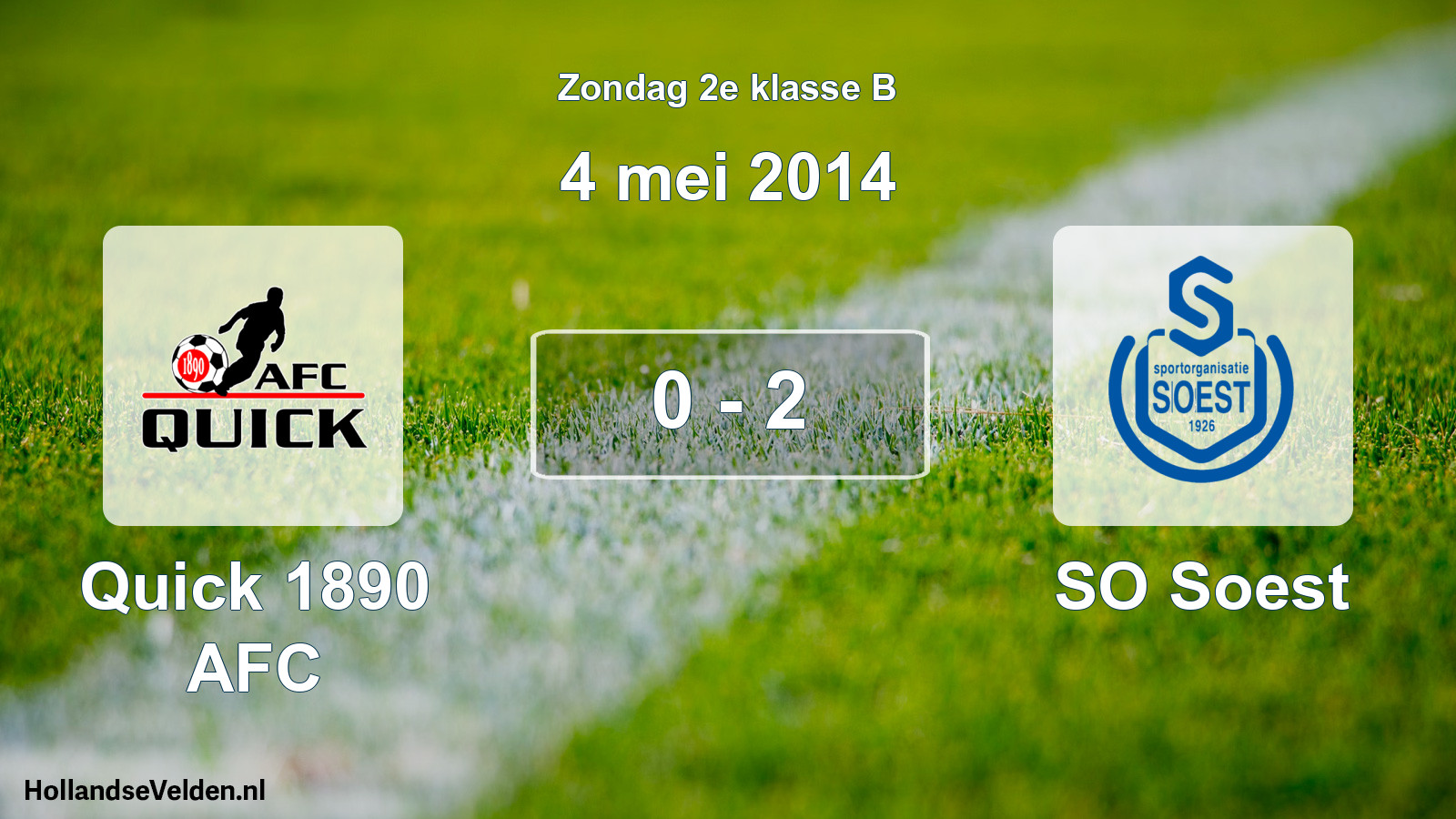 Total number of matches played: Quick 1890 AFC - SO Soest 0 - 2 (4 May 2014)