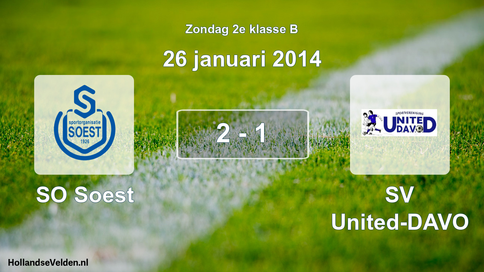Total number of matches played: SO Soest - SV United-DAVO 2 - 1 (26 January 2014)