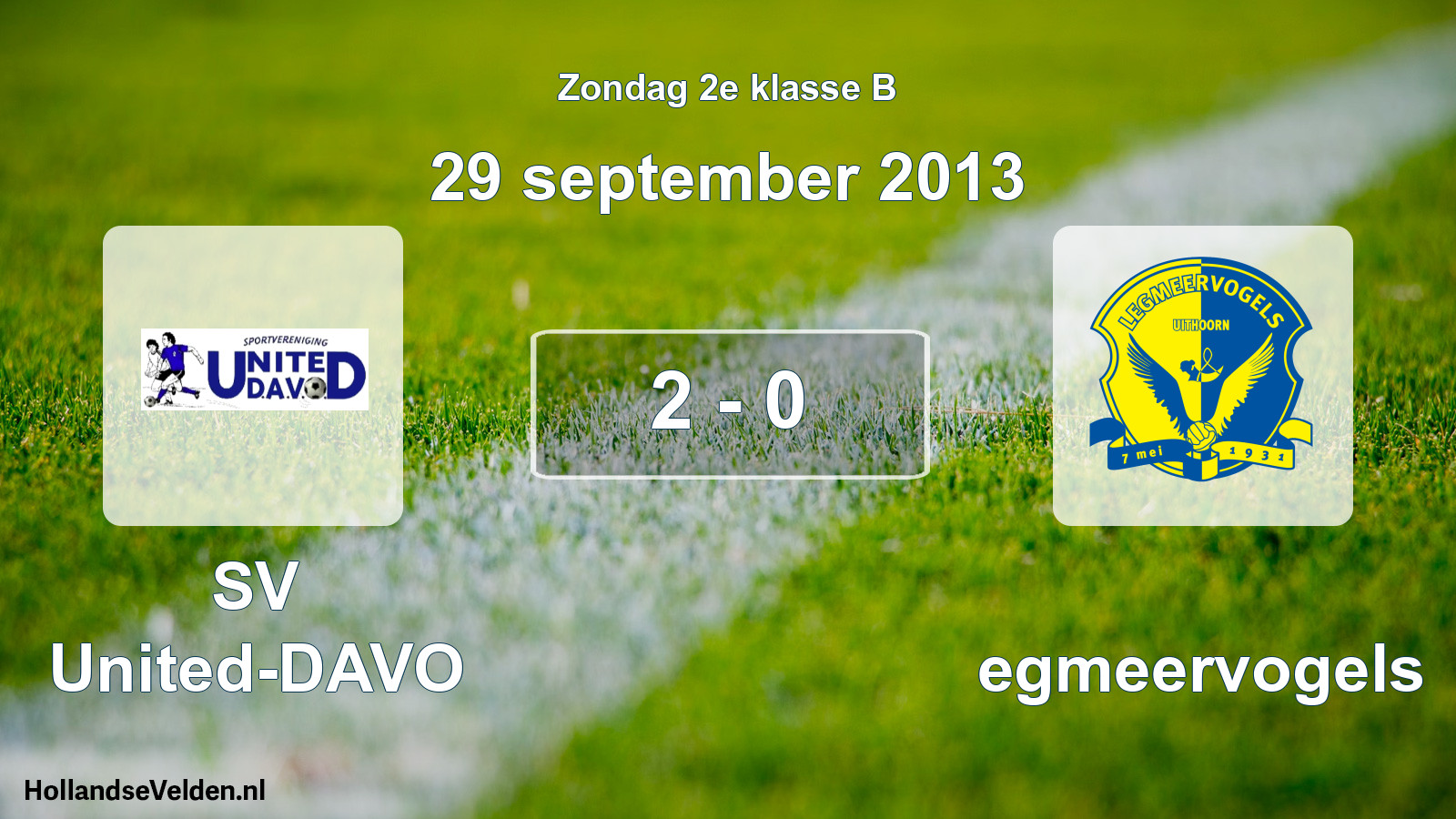 Total number of matches played: SV United-DAVO - Legmeervogels 2 - 0 (29 September 2013)
