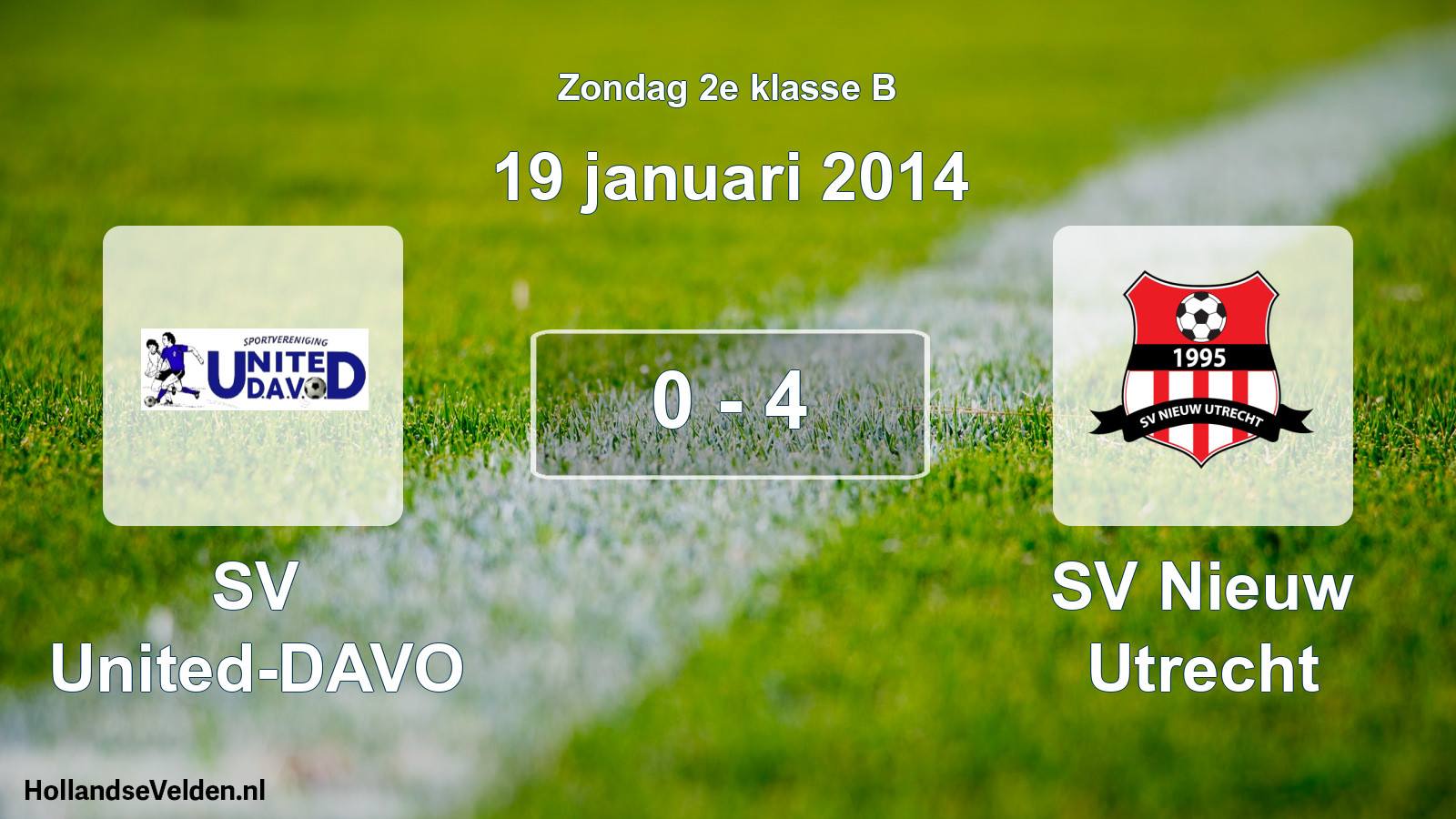 Total number of matches played: SV United-DAVO - SV Nieuw Utrecht 0 - 4 (19 January 2014)