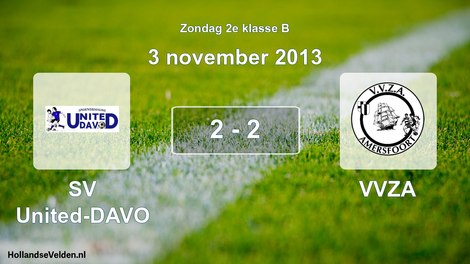 Total number of matches played: SV United-DAVO - VVZA 2 - 2 (3 November 2013)