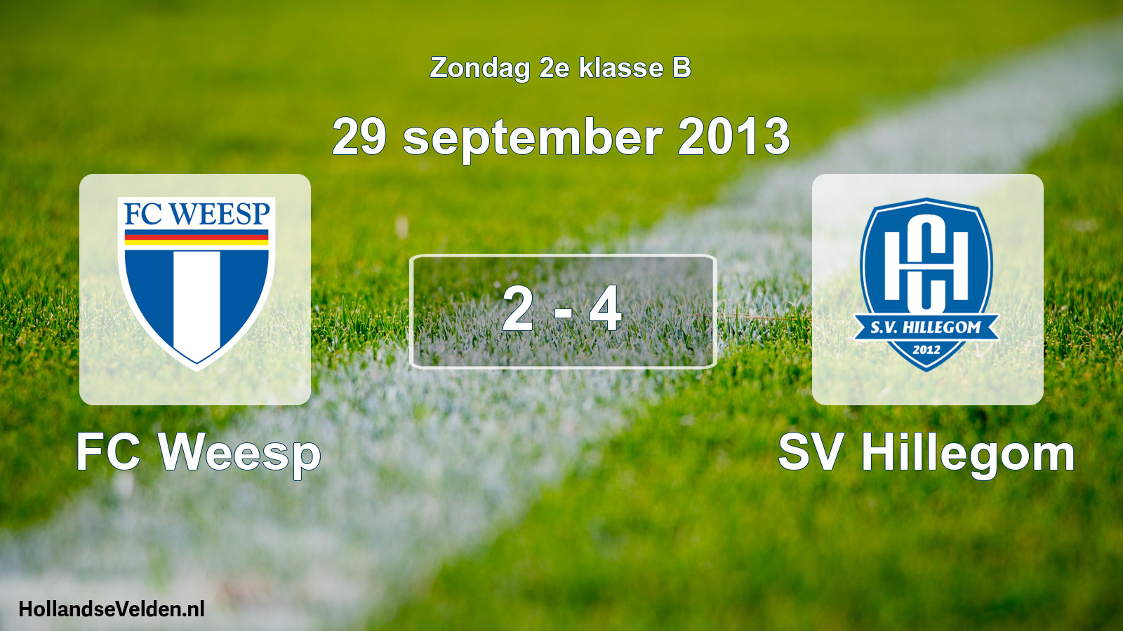 Total number of matches played: FC Weesp - SV Hillegom 2 - 4 (29 September 2013)