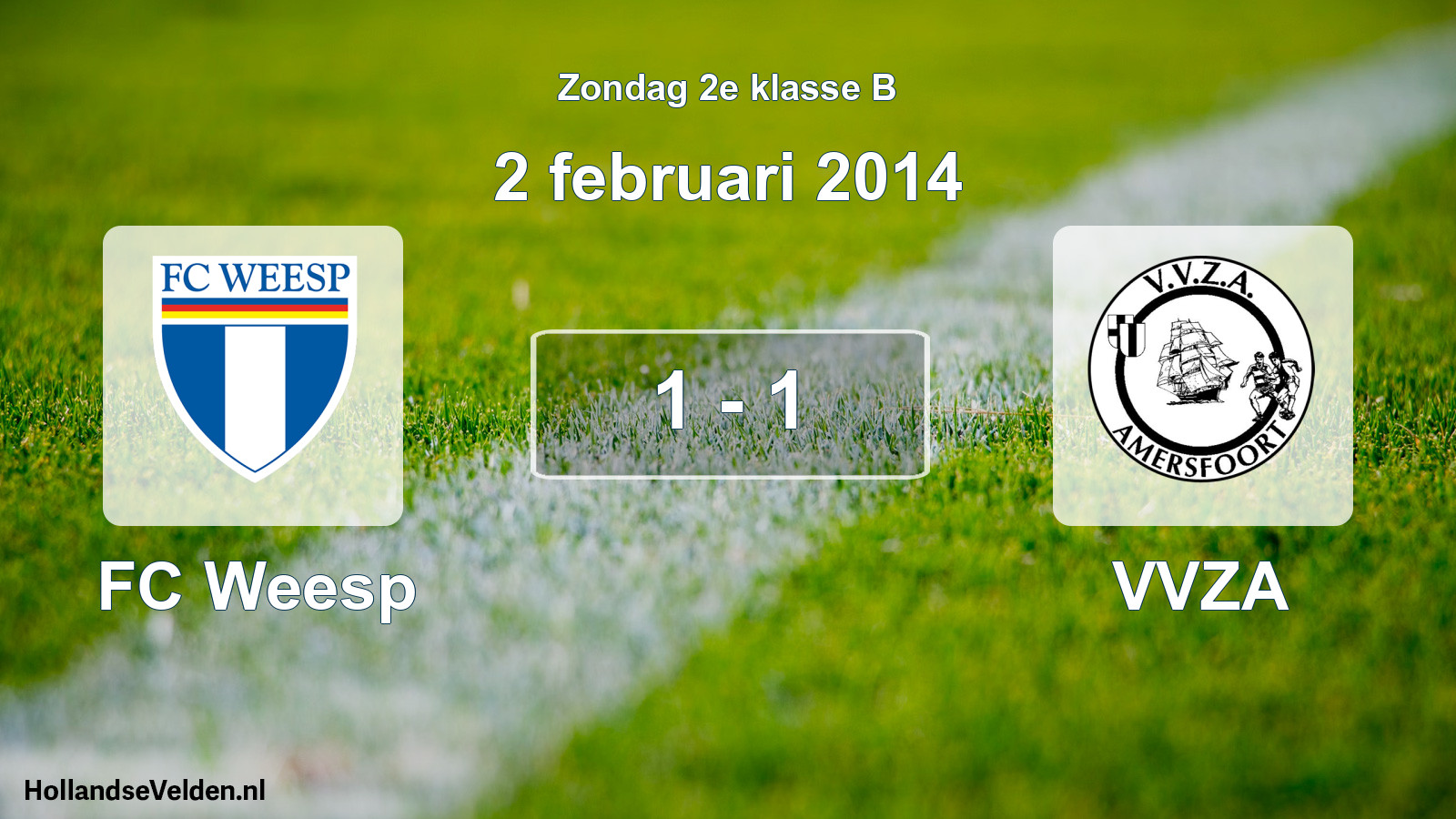 Total number of matches played: FC Weesp - VVZA 1 - 1 (2 February 2014)