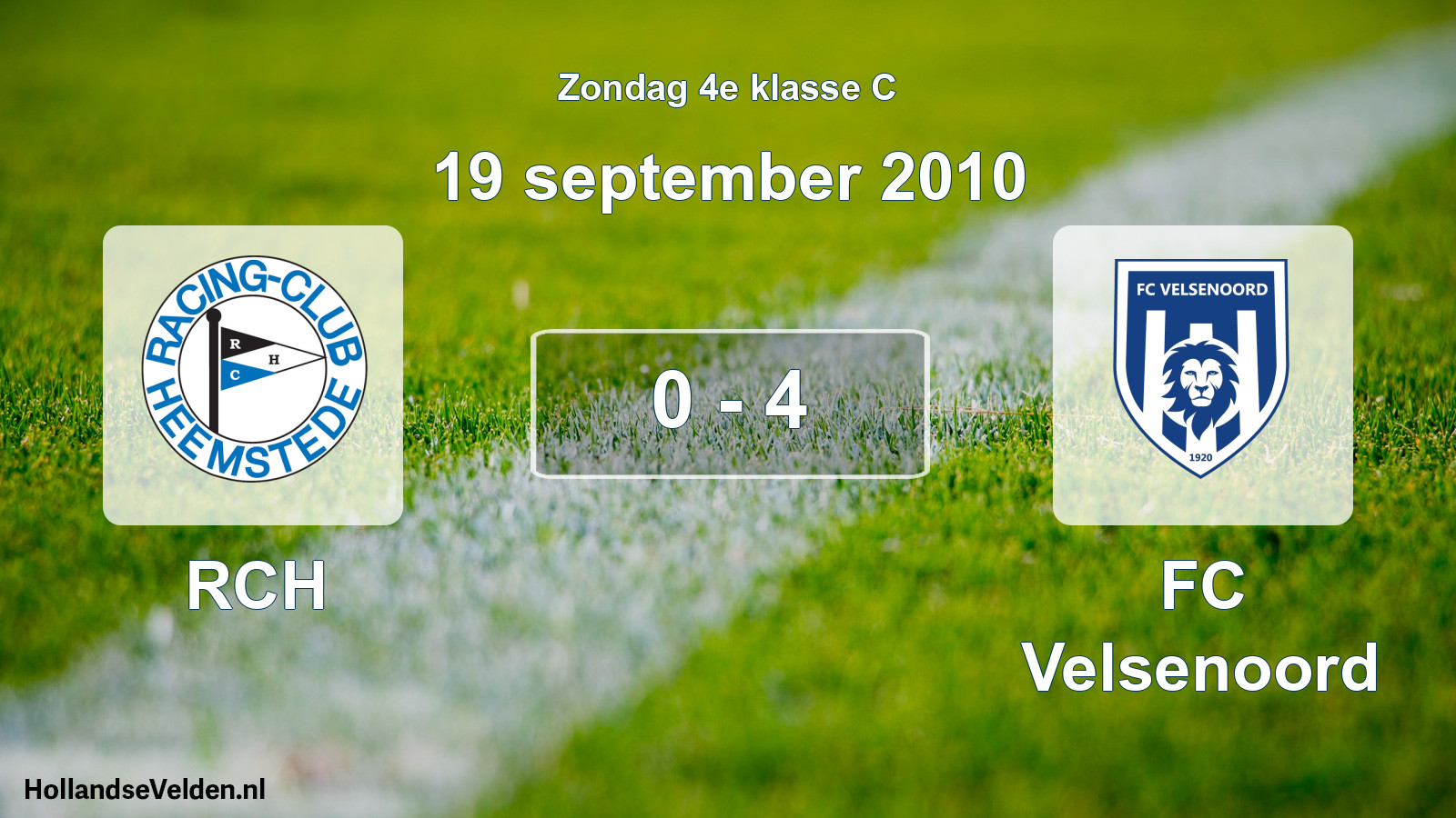 Total number of matches played: RCH - FC Velsenoord 0 - 4 (19 September 2010)