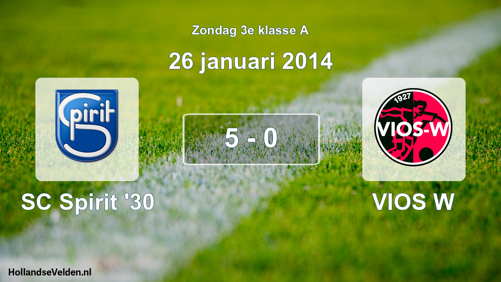 Total number of matches played: SC Spirit '30 - VIOS W 5 - 0 (26 January 2014)