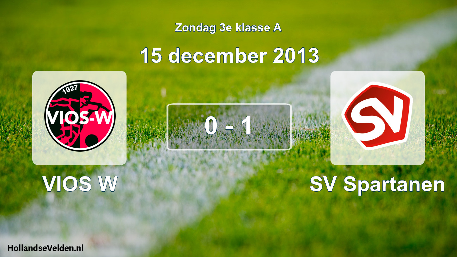 Total number of matches played: VIOS W - SV Spartanen 0 - 1 (15 December 2013)