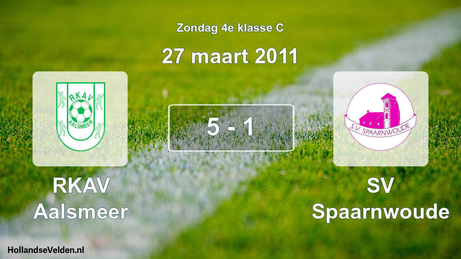 Total number of matches played: RKAV Aalsmeer - SV Spaarnwoude 5 - 1 (27 March 2011)