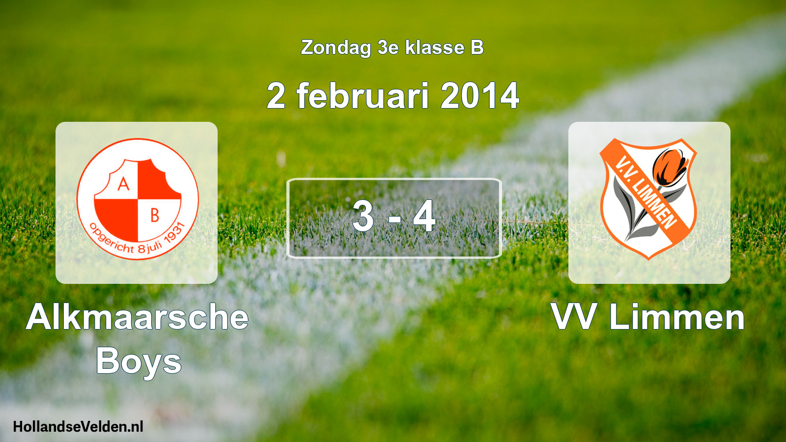 Total number of matches played: Alkmaarsche Boys - VV Limmen 3 - 4 (2 February 2014)