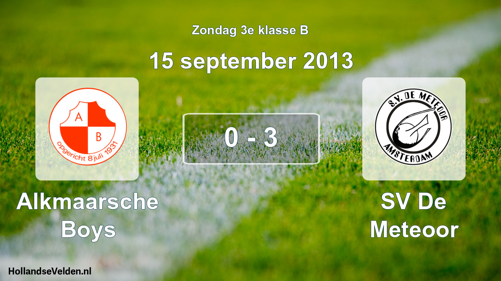 Total number of matches played: Alkmaarsche Boys - SV De Meteoor 0 - 3 (15 September 2013)