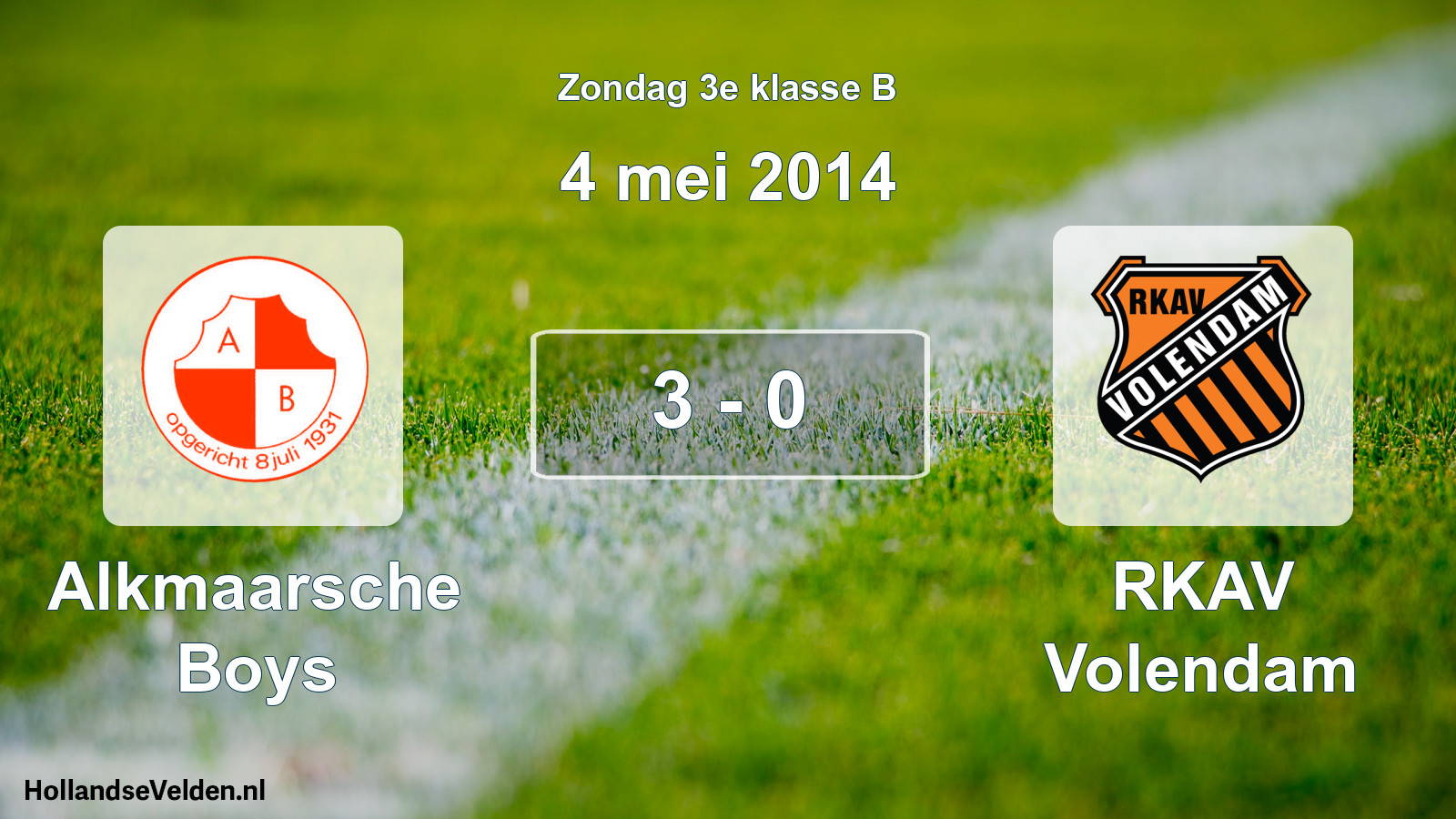 Total number of matches played: Alkmaarsche Boys - RKAV Volendam 3 - 0 (4 May 2014)