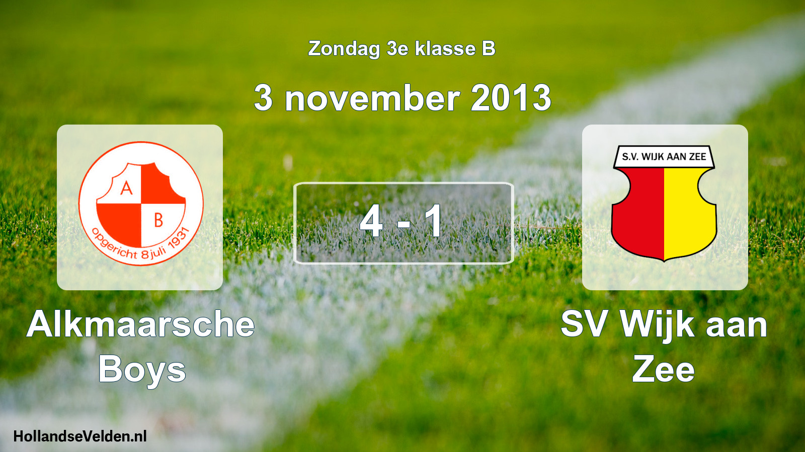 Total number of matches played: Alkmaarsche Boys - SV Wijk aan Zee 4 - 1 (3 November 2013)