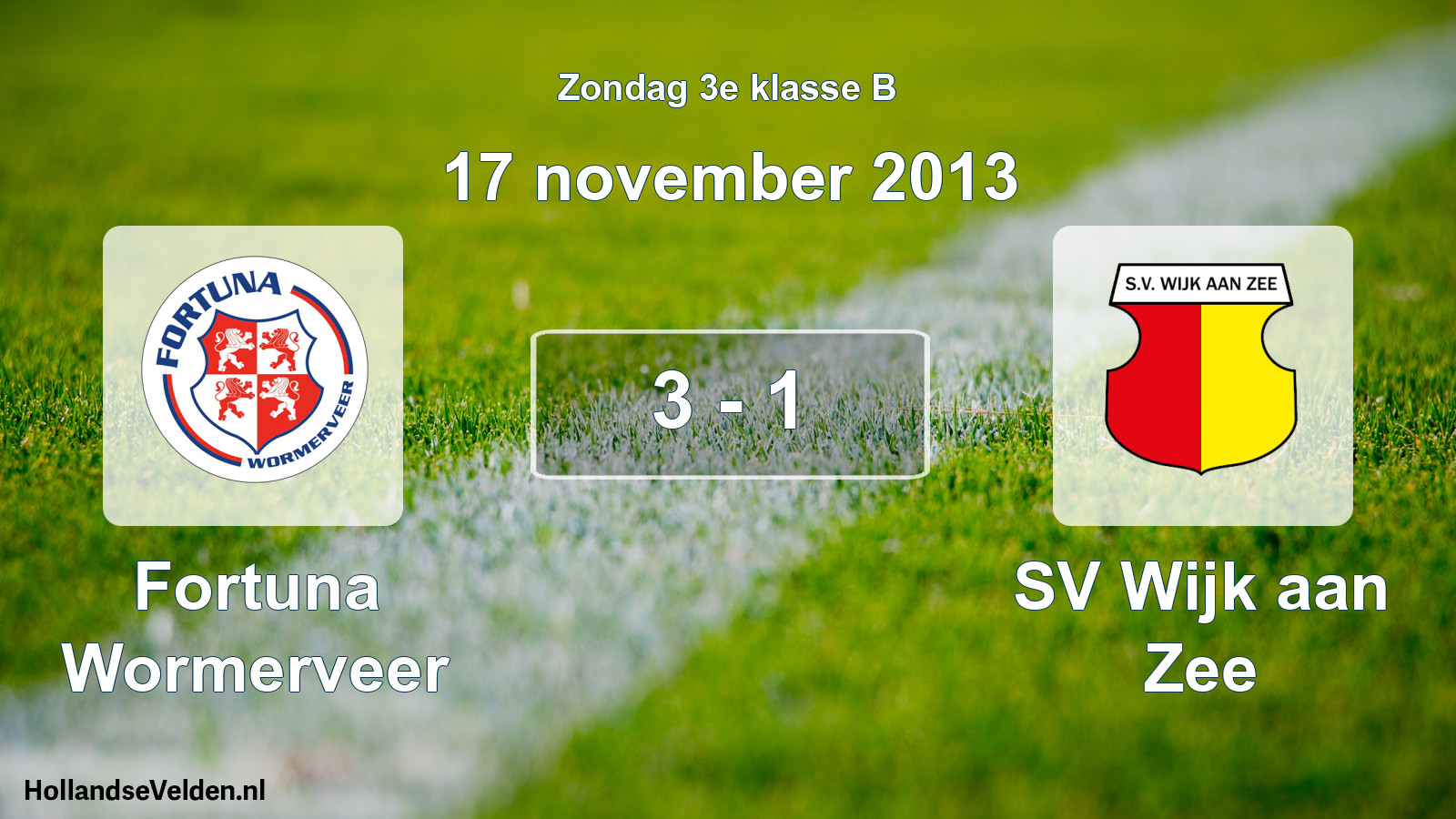Total number of matches played: Fortuna Wormerveer - SV Wijk aan Zee 3 - 1 (17 November 2013)