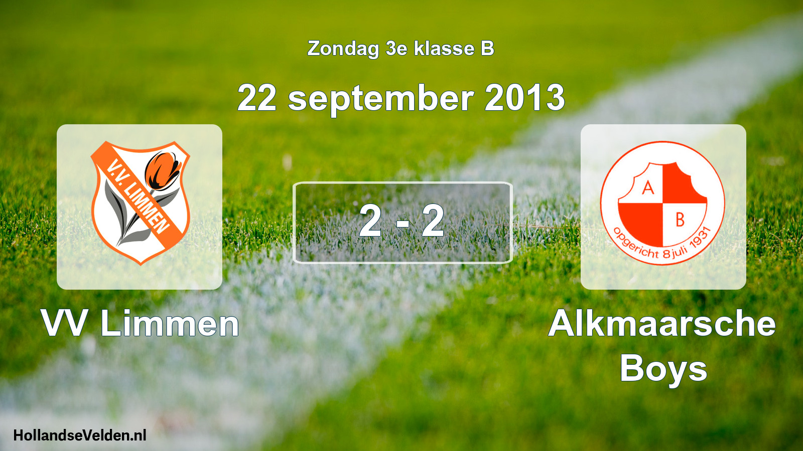 Total number of matches played: VV Limmen - Alkmaarsche Boys 2 - 2 (22 September 2013)