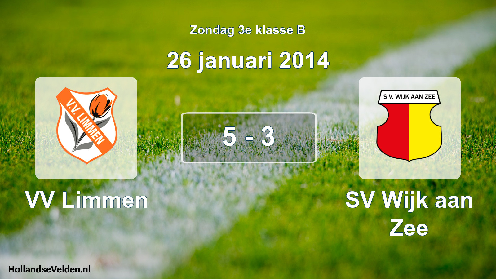 Total number of matches played: VV Limmen - SV Wijk aan Zee 5 - 3 (26 January 2014)