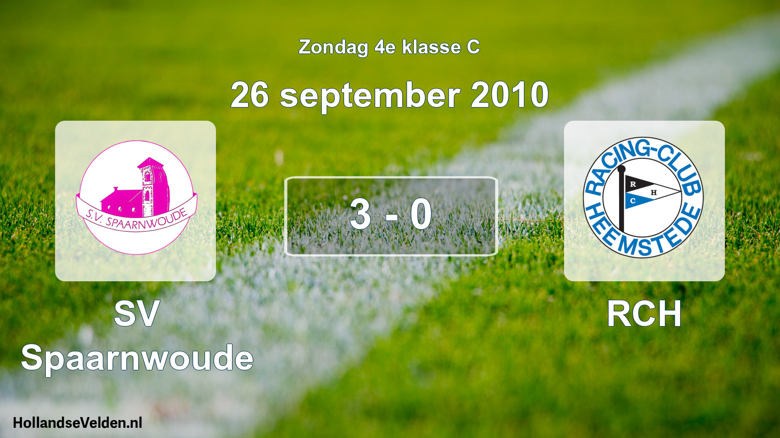 Total number of matches played: SV Spaarnwoude - RCH 3 - 0 (26 September 2010)