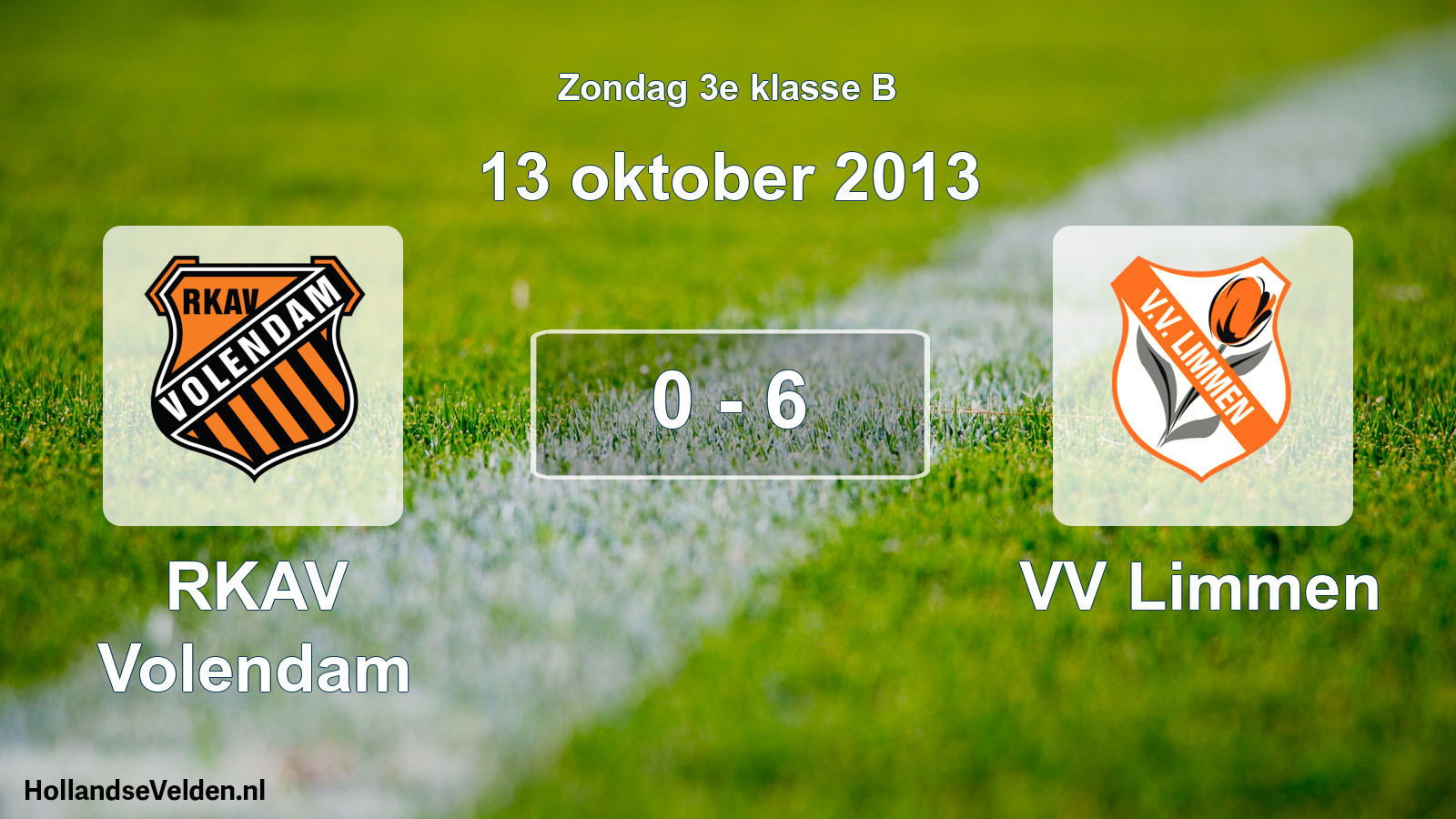 Total number of matches played: RKAV Volendam - VV Limmen 0 - 6 (13 October 2013)