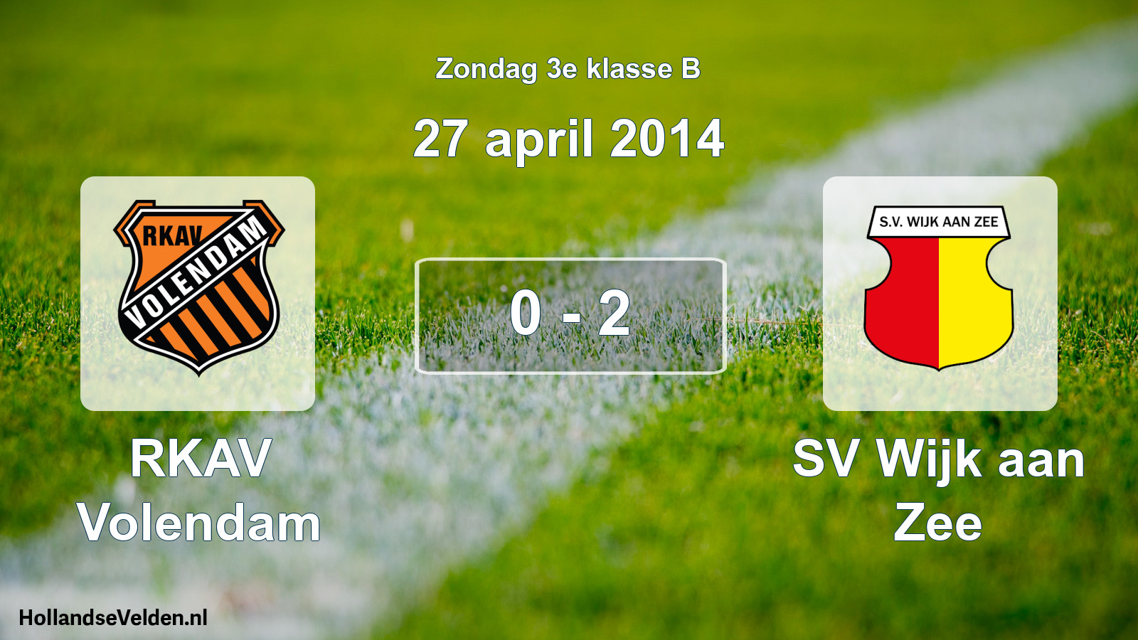 Total number of matches played: RKAV Volendam - SV Wijk aan Zee 0 - 2 (27 April 2014)