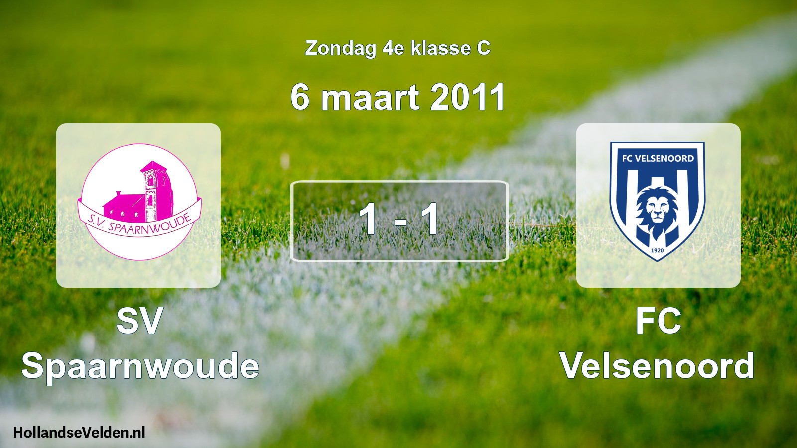 Total number of matches played: SV Spaarnwoude - FC Velsenoord 1 - 1 (6 March 2011)