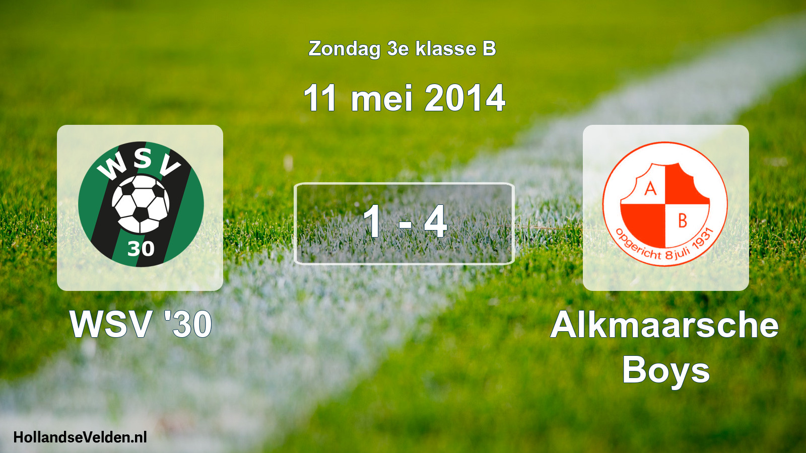 Total number of matches played: WSV '30 - Alkmaarsche Boys 1 - 4 (11 May 2014)