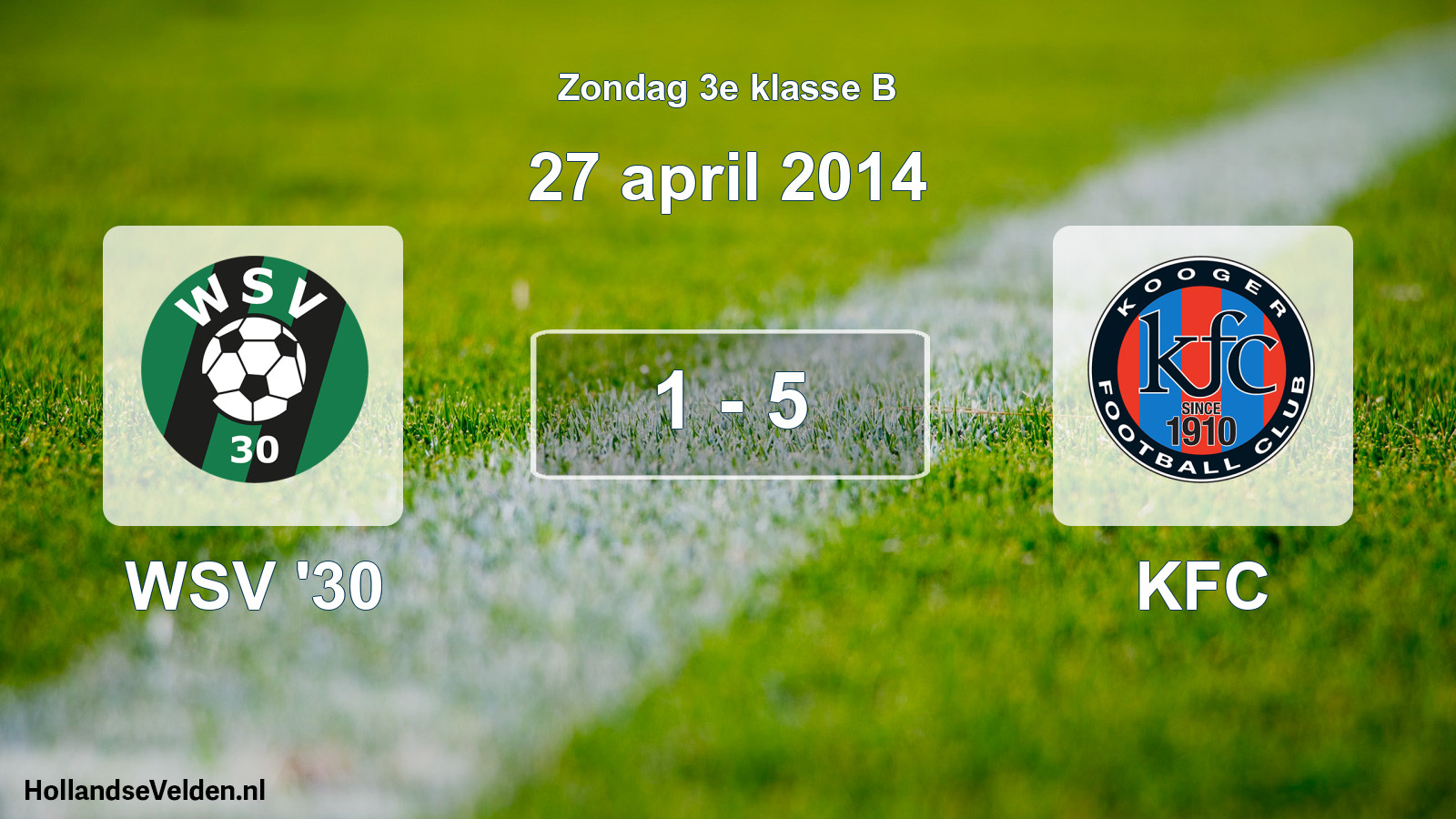 Total number of matches played: WSV '30 - KFC 1 - 5 (27 April 2014)