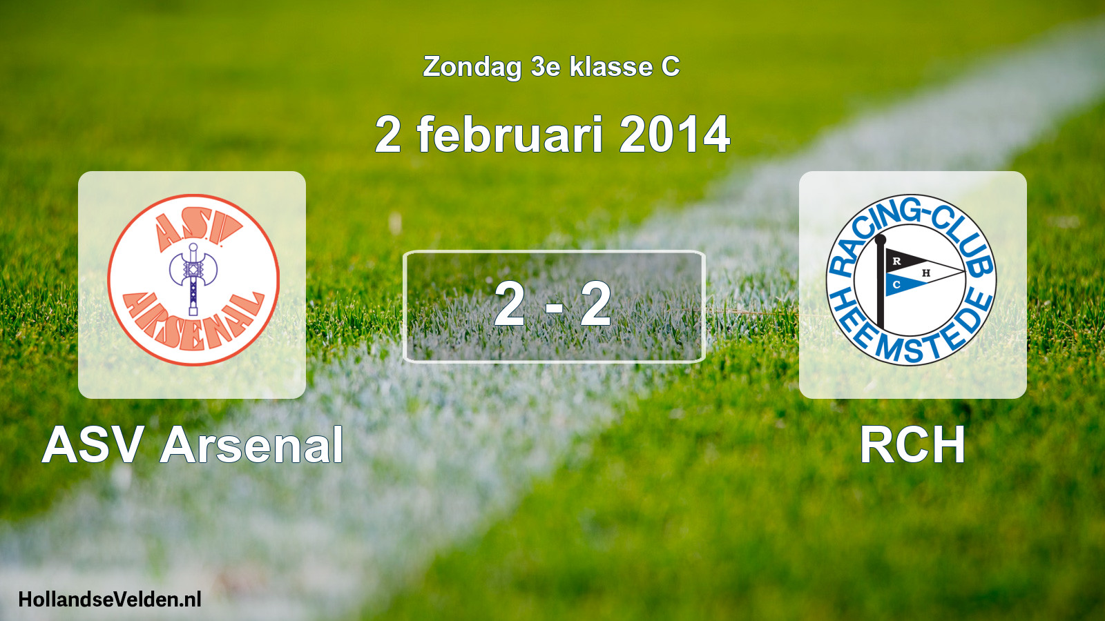 Total number of matches played: ASV Arsenal - RCH 2 - 2 (2 February 2014)