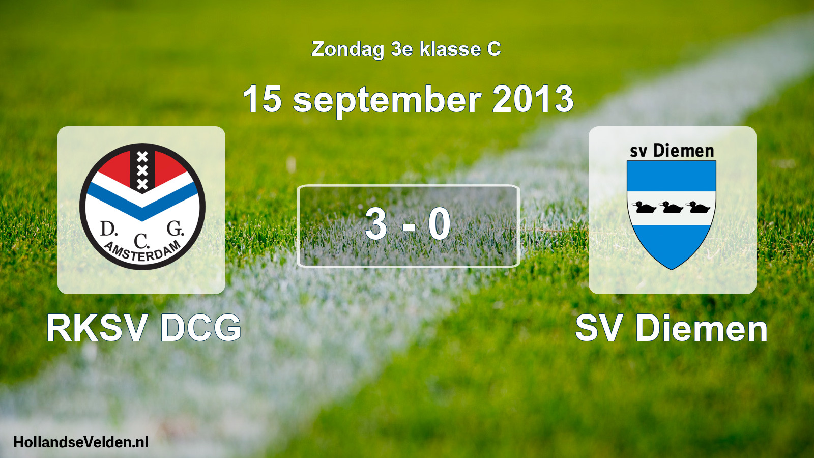 Total number of matches played: RKSV DCG - SV Diemen 3 - 0 (15 September 2013)