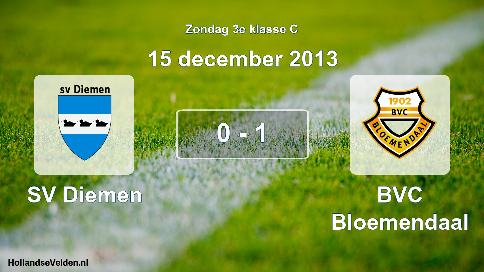 Total number of matches played: SV Diemen - BVC Bloemendaal 0 - 1 (15 December 2013)