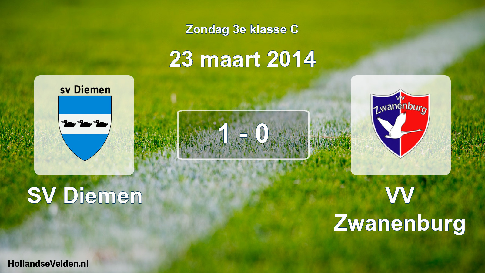 Total number of matches played: SV Diemen - VV Zwanenburg 1 - 0 (23 March 2014)