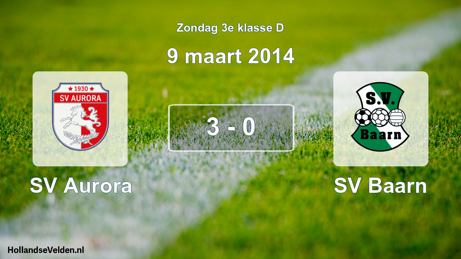 Total number of matches played: SV Aurora - SV Baarn 3 - 0 (9 March 2014)