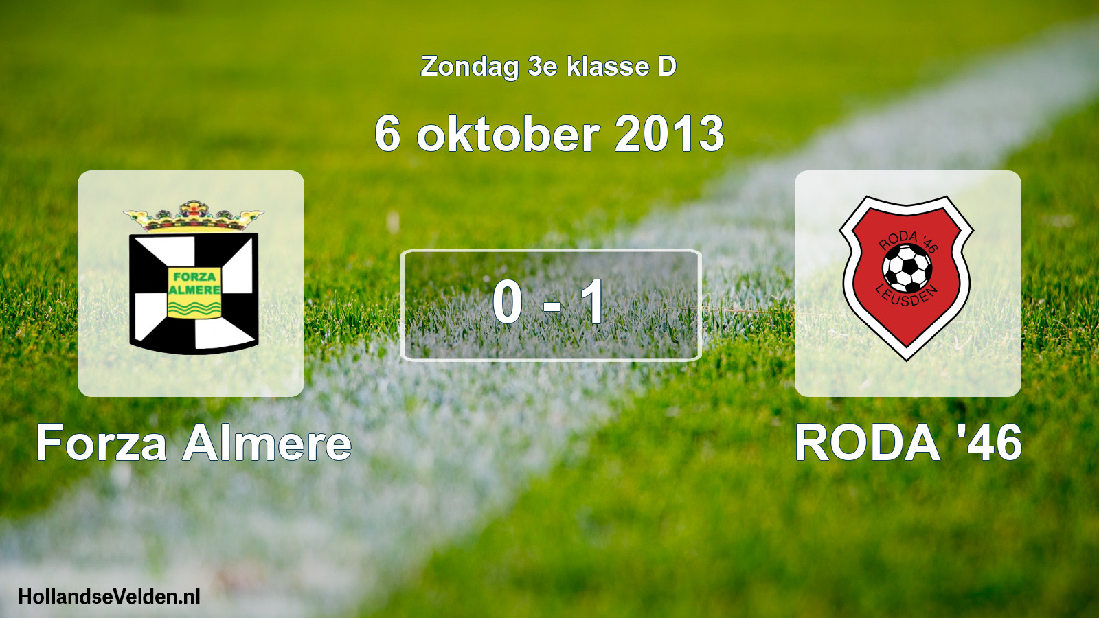 Total number of matches played: Forza Almere - RODA '46 0 - 1 (6 October 2013)