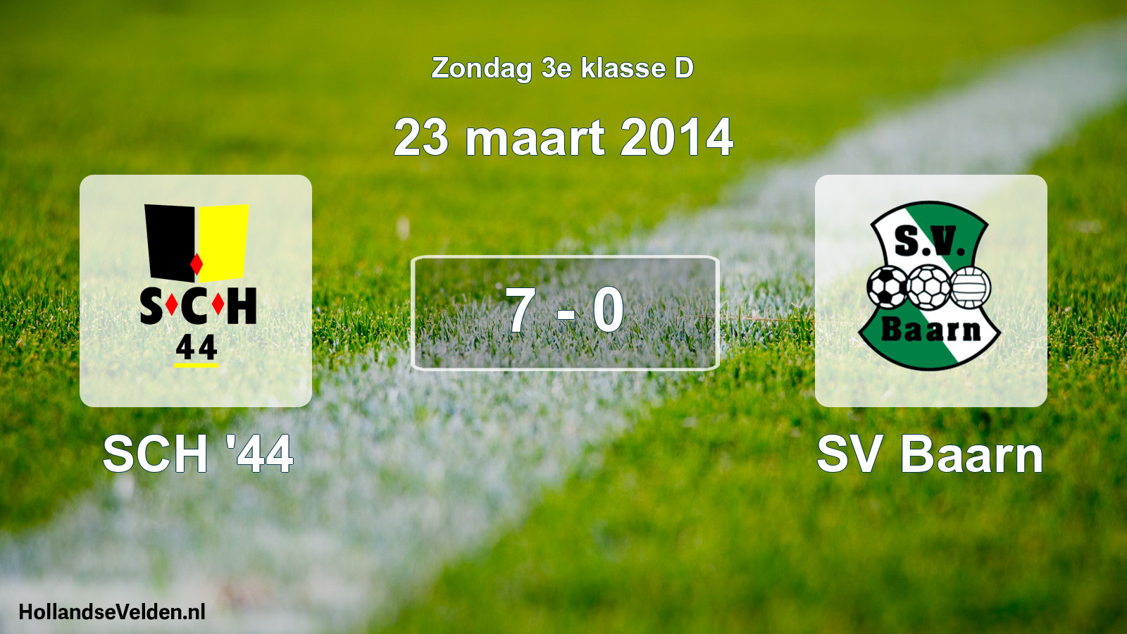 Total number of matches played: SCH '44 - SV Baarn 7 - 0 (23 March 2014)