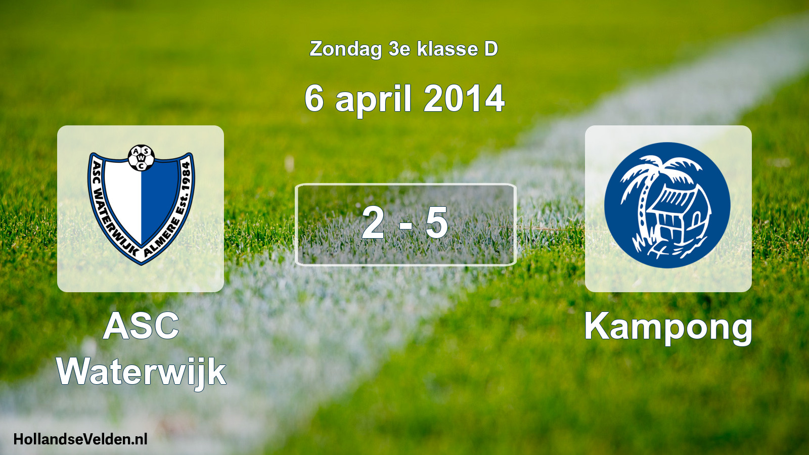 Total number of matches played: ASC Waterwijk - Kampong 2 - 5 (6 April 2014)