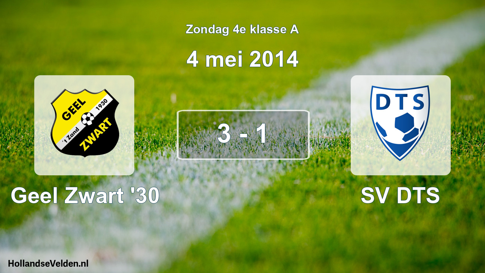 Total number of matches played: Geel Zwart '30 - SV DTS 3 - 1 (4 May 2014)