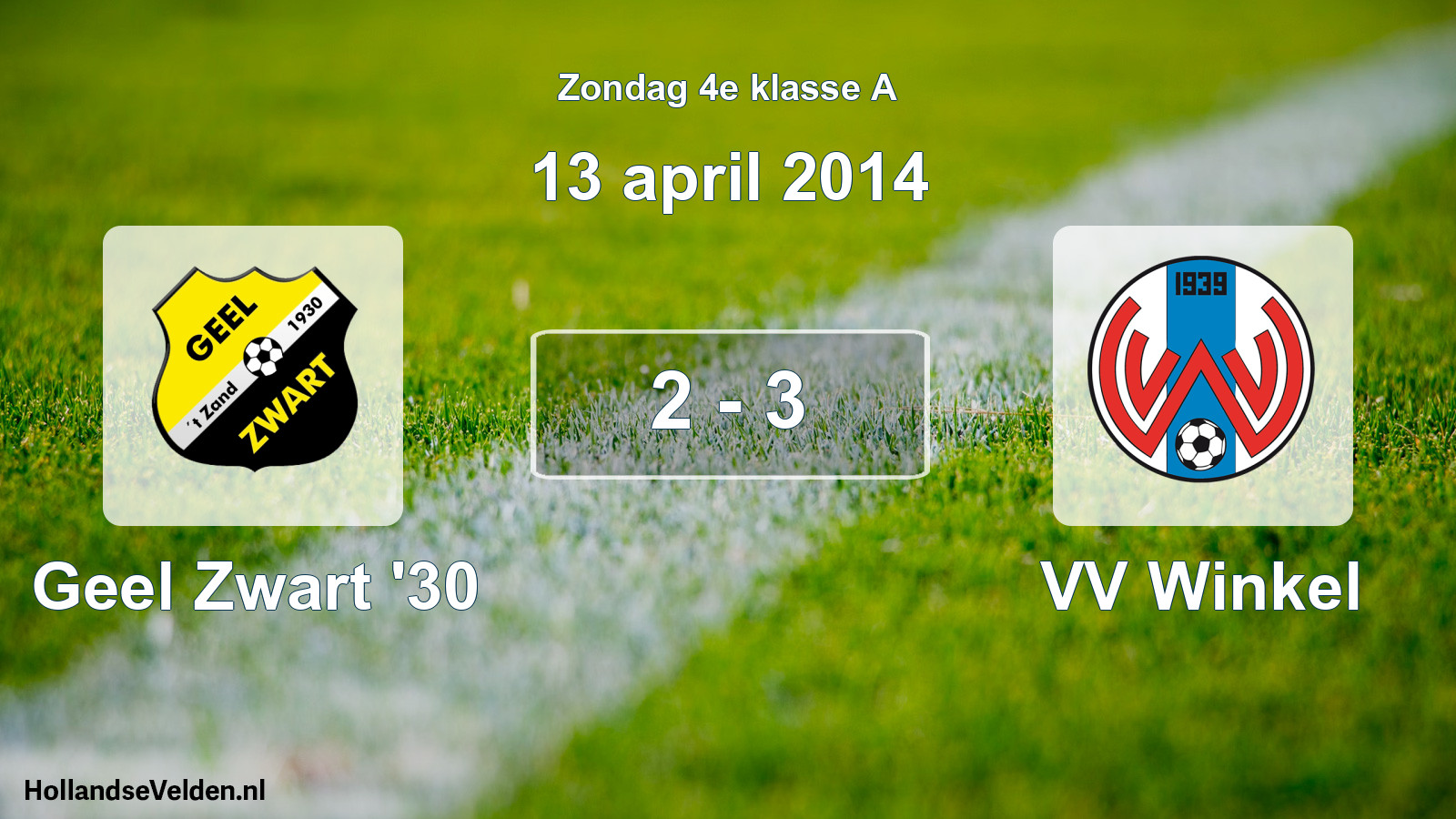 Total number of matches played: Geel Zwart '30 - VV Winkel 2 - 3 (13 April 2014)