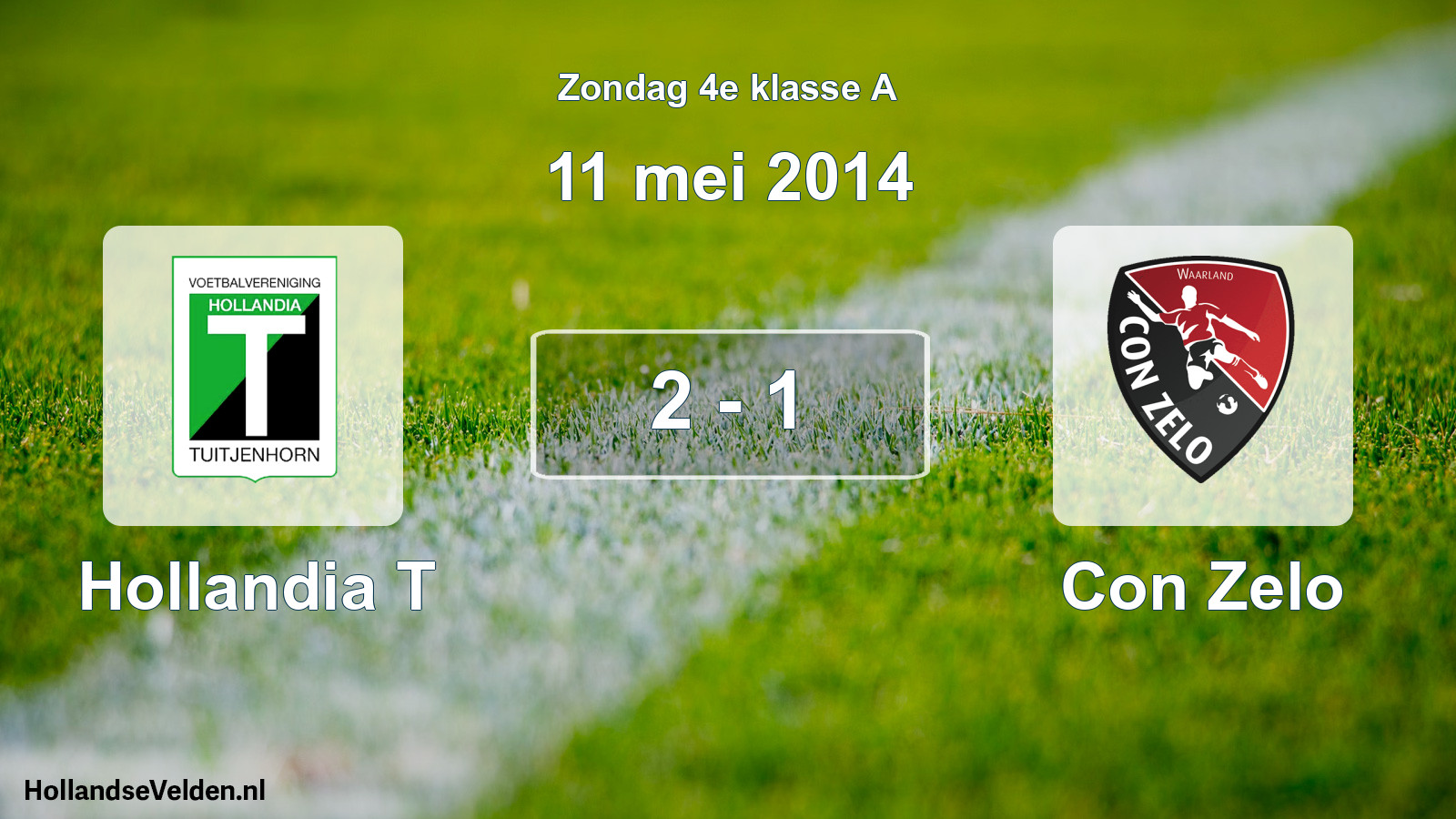 Total number of matches played: Hollandia T - Con Zelo 2 - 1 (11 May 2014)