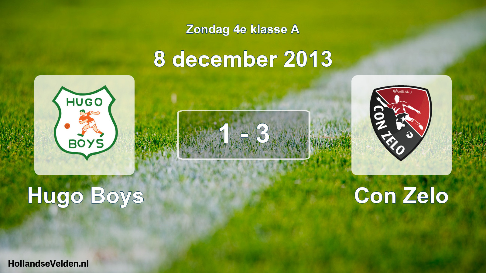 Total number of matches played: Hugo Boys - Con Zelo 1 - 3 (8 December 2013)
