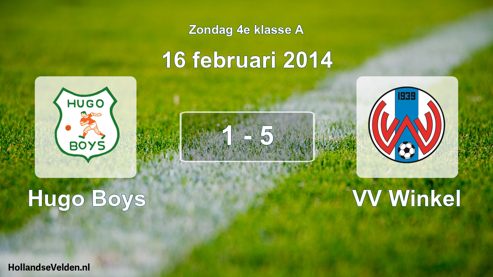 Total number of matches played: Hugo Boys - VV Winkel 1 - 5 (16 February 2014)