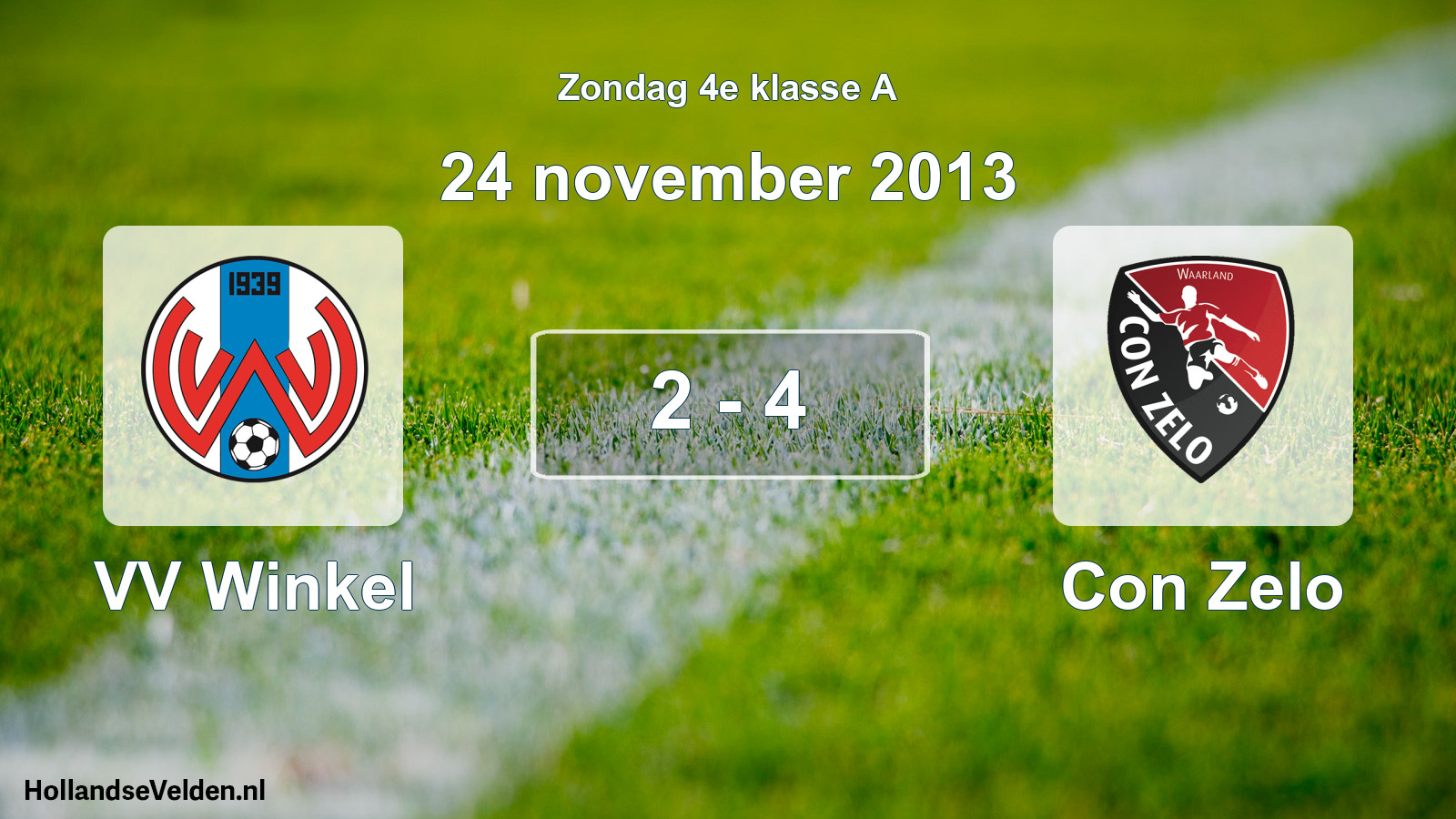 Total number of matches played: VV Winkel - Con Zelo 2 - 4 (24 November 2013)