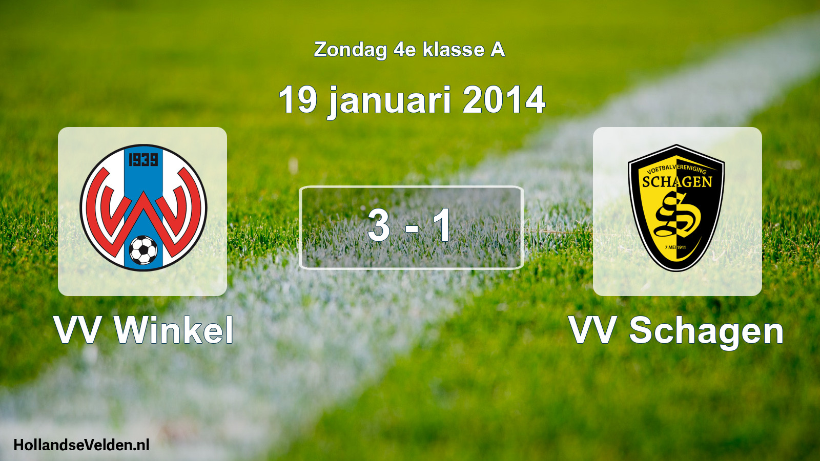 Total number of matches played: VV Winkel - VV Schagen 3 - 1 (19 January 2014)
