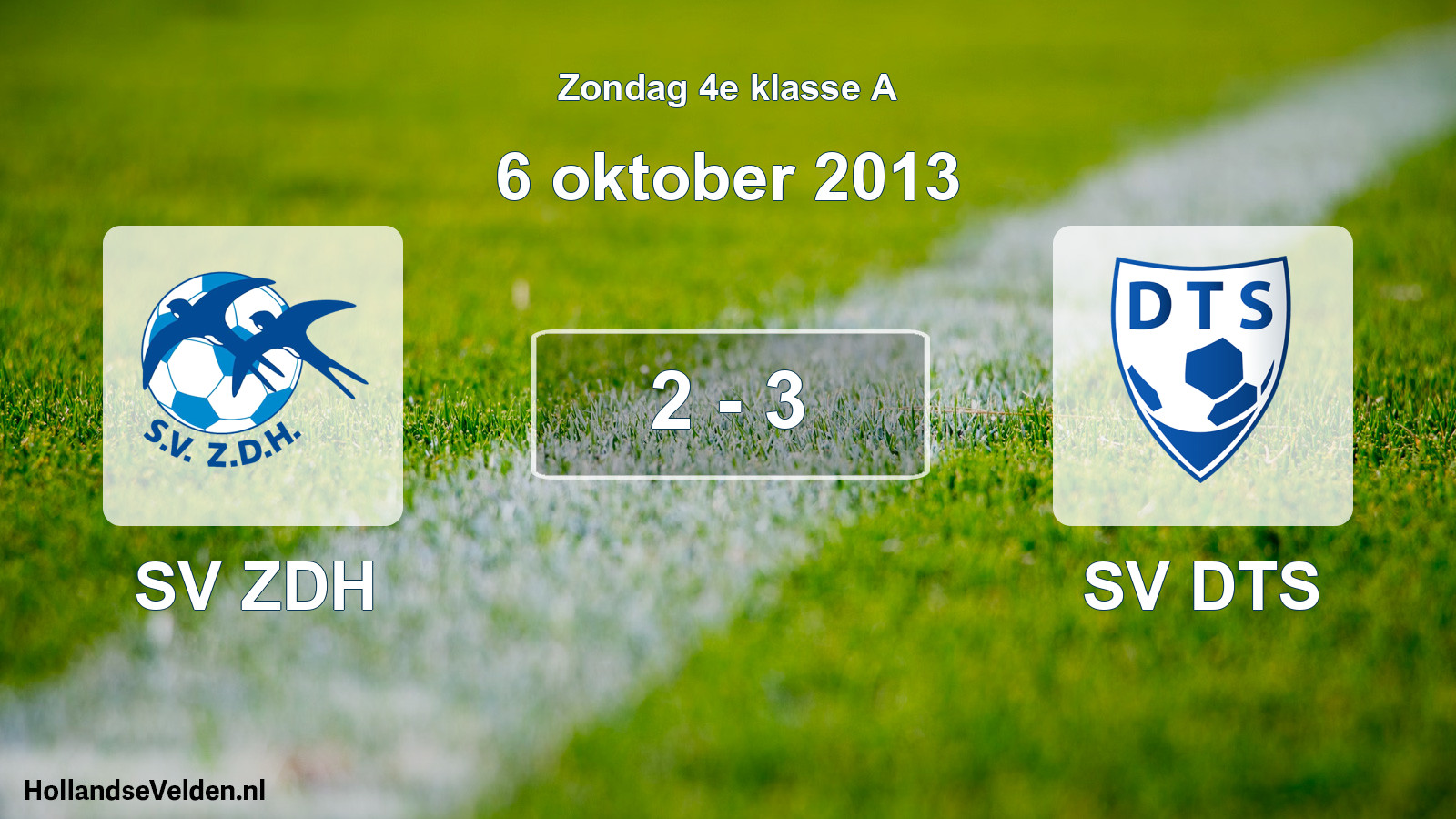 Total number of matches played: SV ZDH - SV DTS 2 - 3 (6 October 2013)